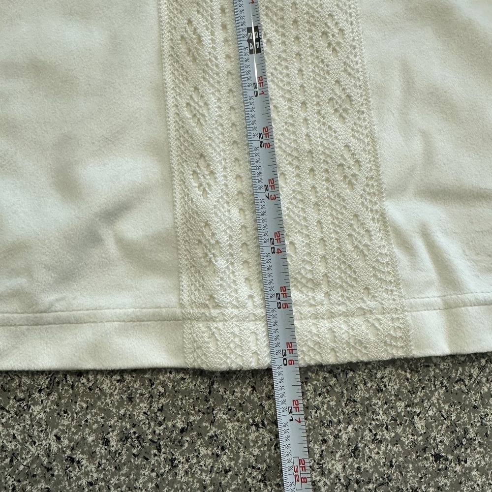 Adidas Originals Soccer Jersey Polo Womens 2XL Velour Crochet Off White KR7651 - Picture 6 of 10